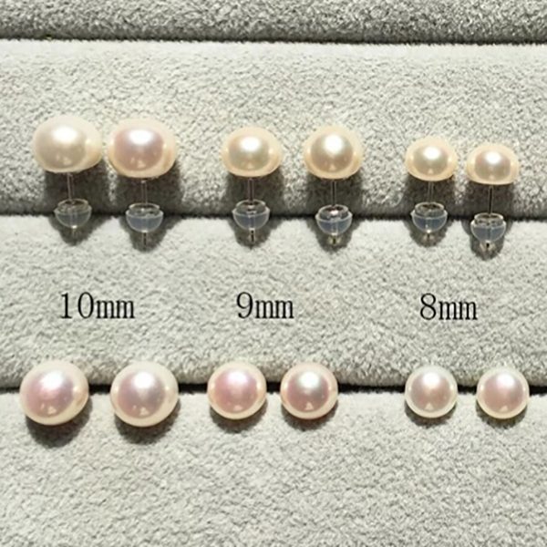 Freshwater Pearl Stud Earrings - Image 3