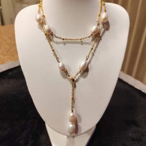 Freshwater Oval Pearl Necklace